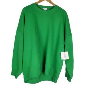 NEW Beyond Yoga Luxe Fleece Oversized Sweatshirt XL Home Court Green Crewneck